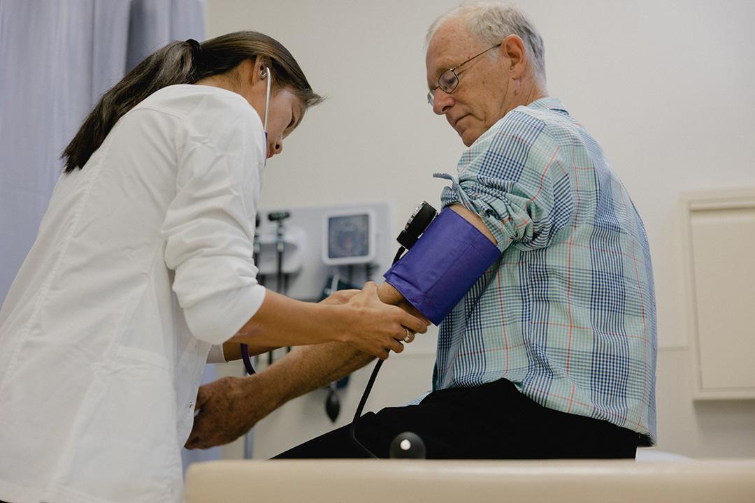 Nurse practicing during an office visit